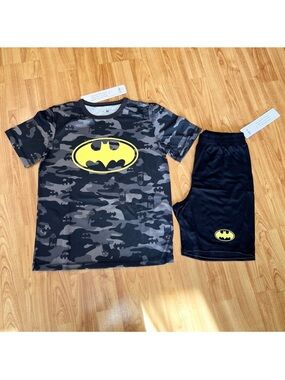 Gap Boy Batman Camo Short Sleeve Pajama Set - Black & Yellow
